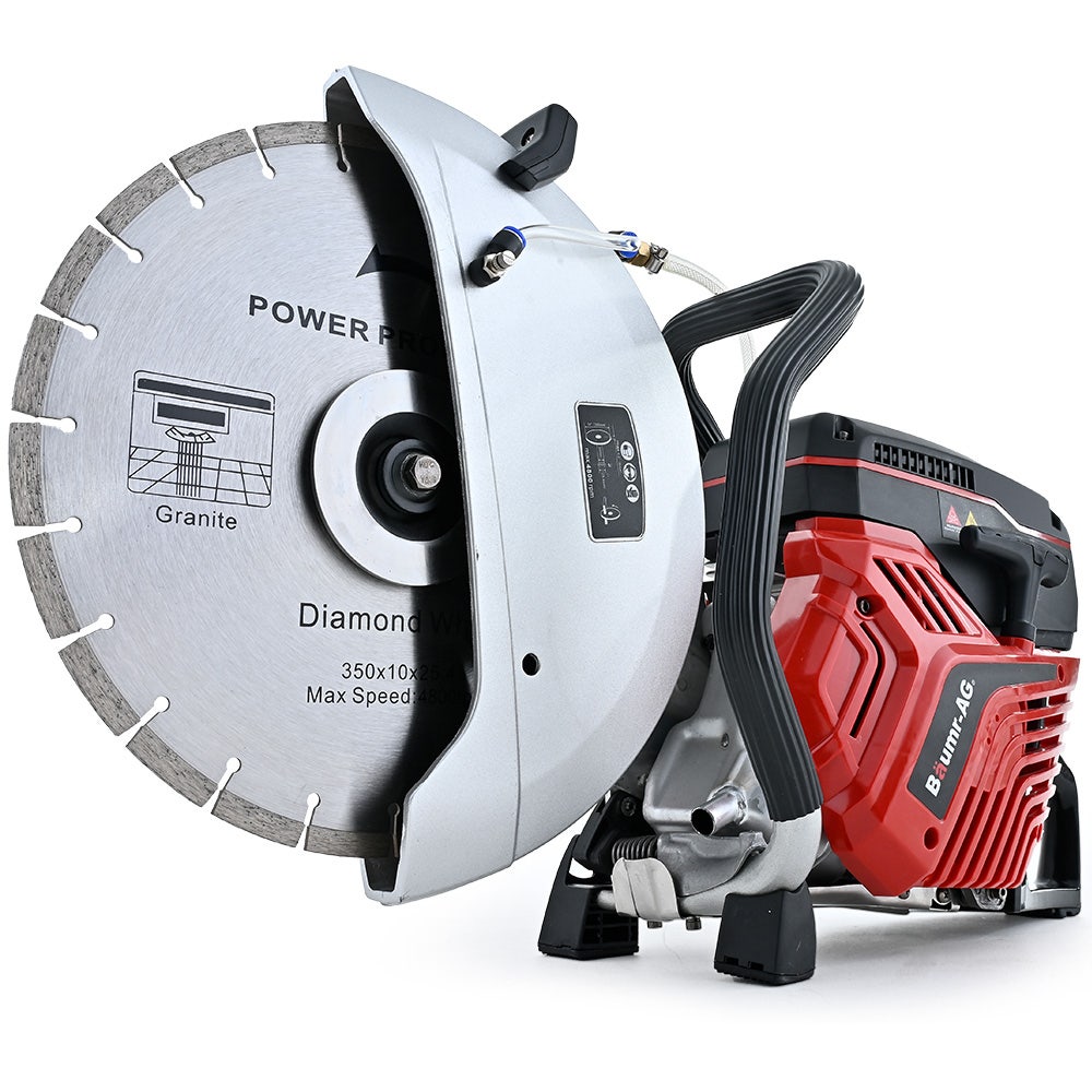 BAUMR-AG 350mm Professional Concrete Demolition Saw 74cc 2-Stroke, Wet and Dry Demo Cutting, 14 BAUMR-AG 350mm Professional Concrete Demolition Saw 74cc 2-Stroke, Wet and Dry Demo Cutting, 14