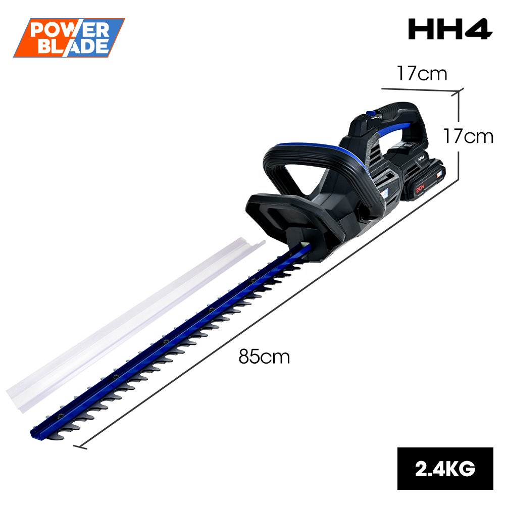 POWERBLADE HH4 20V Cordless Electric Hedge Trimmer Kit with Lithium Battery and Fast Charger