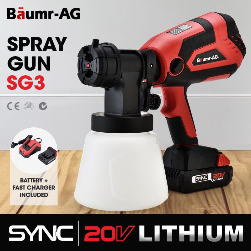BAUMR AG SG3 20V SYNC Cordless Paint Sprayer Gun Kit with Battery and Fast Charger