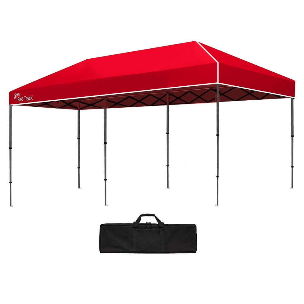 RED TRACK 6x3M Folding Gazebo Outdoor Shade Pop Up Tent Foldable Marquee with Carry Bag Red