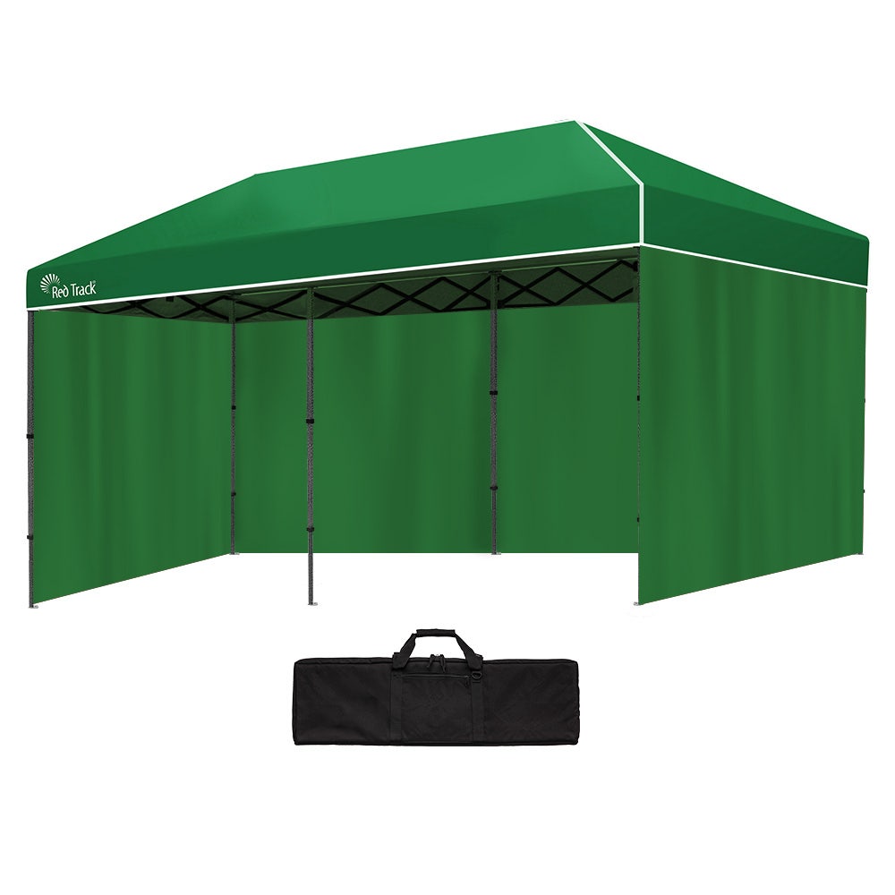 RED TRACK 6x3m Folding Gazebo Outdoor Shade Pop Up Tent Foldable Marquee with Walls Carry Bag Green