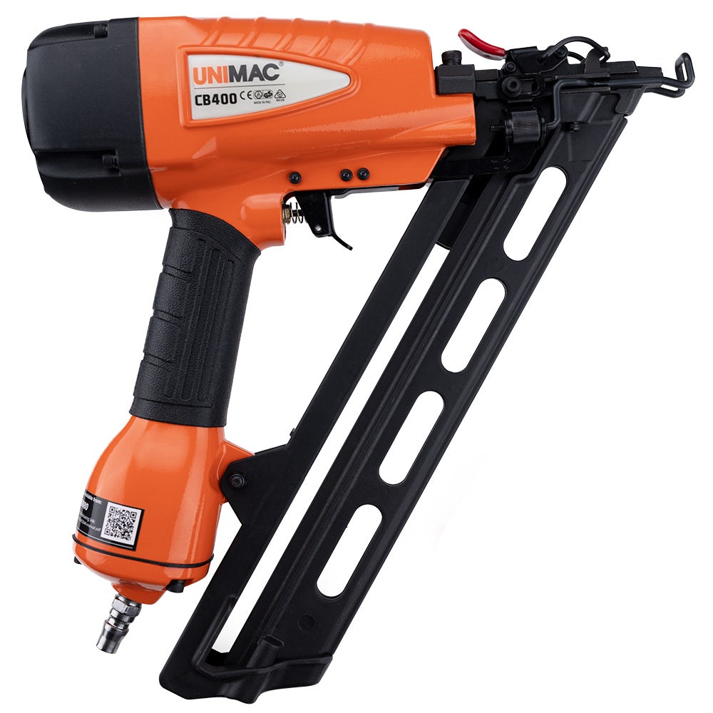 UNIMAC CB400 32 64mm 34 Deg 15ga Finishing Nail Gun Heavy Duty Air Nailer